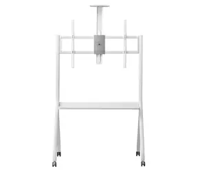 Maclean MC-114 W biały / Stojak pod telewizor mobilny / 55-100" / nośność 120 kg / VESA 200x200-900x600 / z półką