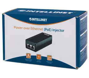 Wtryskiwacz PoE Intellinet 1- Port 48 V DC / Wtryskiwacz PoE / IEEE 802.3 AF / 15,4 W / Cat5