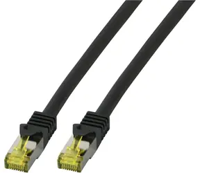 Kabel krosowy EFB czarny / Cat6A S/FTP / RJ45-RJ45 / LSZH / 7,5 m