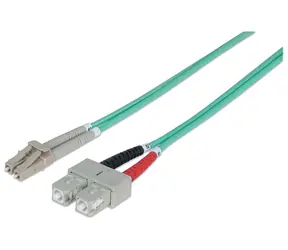 Intellinet niebieski / Kabel światłowodowy LC/SC / Wielomodowy OM3 / 1 m / Płaszcz LSZH