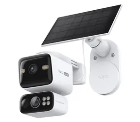 Kit TP-LINK Tapo C645D / Zewnętrzna kamera IP i panel słoneczny / Podwójny obiektyw 2K / Pan/Tilt / IP65 / Wi-Fi