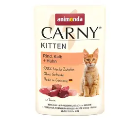 Animonda Carny Kitten wołowina, cielęcina, kurczak / Saszetka / Dla kociąt / 85 g