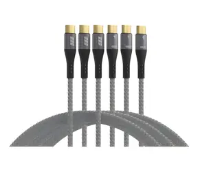 Zestaw kabli EFB USB-C - USB-C czarny, szary / Kabel ładujący / 100W PD 3.0 / 5A E-Marker / 3x 0,5+1+2m