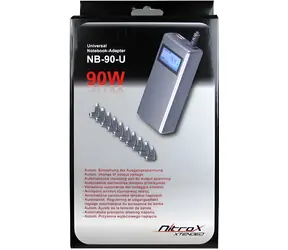 Inter-tech Nitrox NB-90U / Zasilacz do laptopa / 90 W / 22 V / USB