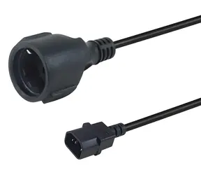 Equip 112106 czarny / Kabel zasilający / IEC C14 - CEE 7/3 / 0,25 m / 250 V / 10 A