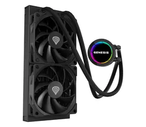 Genesis Hydria 240 czarny / Zestaw chłodzenia wodnego procesora / 2x 120 mm / ARGB / maks. 1500 obr./min / 80 CFM