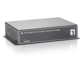 LevelOne POS-4002 czarny / rozdzielacz PoE / 100 Mb/s / 15 W / 24 V