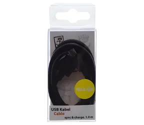 2GO czarny / Kabel do transmisji danych i ładowania / USB-A do Micro-USB / 1 m