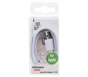 2GO biały / USB - kabel do transmisji danych i ładowania Lightning / 1 m