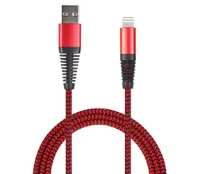 2GO czerwony / Kabel do transmisji danych i ładowania / USB-A do Lightning / nylon / 1 m