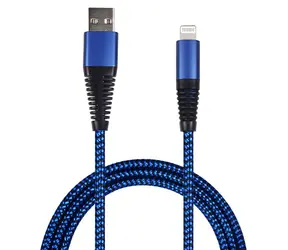 2GO niebieski / Kabel do transmisji danych i ładowania / USB-A do Lightning / nylon / 1 m