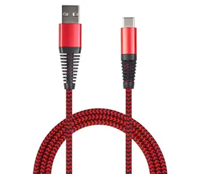 2GO USB-C 1 m czerwony / Kabel do transmisji danych / USB 3.2 Gen 1 / nylonowy
