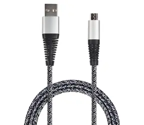 2GO USB-A - Micro-USB 1 m srebrny / Kabel do transmisji danych i ładowania / Nylon