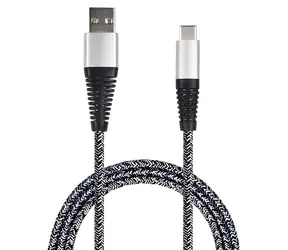 2GO USB-C 1 m srebrny / Kabel do transmisji danych / USB 3.2 Gen 1 / nylonowy