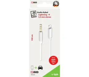 2GO biały / Kabel audio / Gniazdo 3,5 mm - Lightning / 1 m