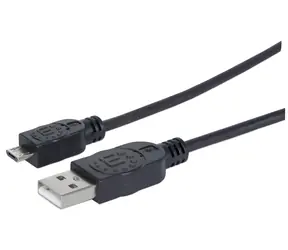 Manhattan USB-A do Micro-USB B czarny 1,8 m / Kabel / USB 2.0 / 480 Mbit/s