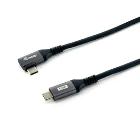 Equip 128891 czarny / kabel USB-C / kątowy 90° / PD 100W / USB 2.0 / 1 m