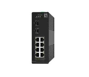 LevelOne Hilbert IGS-2110P / Przemysłowy przełącznik PoE / 8x GE PoE+ / 2x SFP / 110 W / DIN