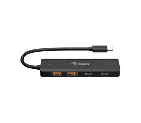 Hub Equip 4- Port USB-C 3.2 czarny / Hub / 2x USB-A 3.2 Gen2 / 2x USB-C 3.2 Gen2 / 10 Gb/s