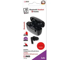 Słuchawki douszne 2GO TWS Dynamic czarne / Bezprzewodowe / Bluetooth 5.0 / Sterowanie dotykowe / Etui ładujące