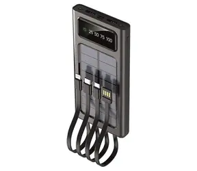 2GO Solar 797371 czarny / Power bank / 10 000 mAh / ładowanie słoneczne / latarka LED / obudowa aluminiowa