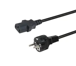 Equip CEE 7/7 - C13 czarny / Kabel zasilający / 3 m / 250 V / 10 A