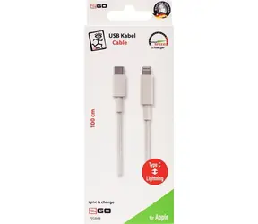 2GO 795848 biały / Kabel do transmisji danych / USB-C - Lightning / USB 3.1 / 1 m