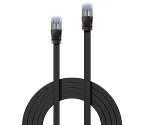 Lindy czarny / Kabel krosowy / Cat6a U/FTP / RJ45-RJ45 / płaski / 1 m