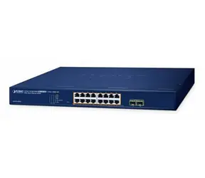 Planet GS-2210-16P2S / Przełącznik / PoE+ / 16x 1Gb RJ-45 / 2x SFP / 240W / L2