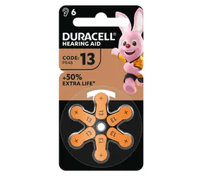 Duracell EasyTab 13 (PR48) / Baterie do aparatów słuchowych / 6 szt.