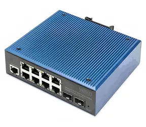 Digitus DN-651157 / Przełącznik / Zarządzalny L2 / 8x Gigabit RJ45 + 2x SFP / PoE / Szyna DIN