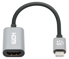 Manhattan USB-C do HDMI szary / Adapter / 4K 60Hz / HDCP 2.3 / obudowa aluminiowa