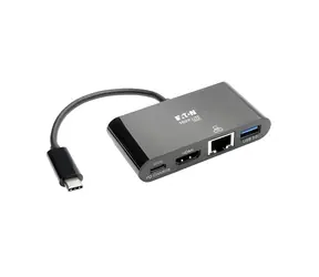 EATON Tripp Lite U444-06N-H4GUB-C czarny / Adapter wieloportowy / USB-C / 4K HDMI / RJ-45 / ładowanie PD