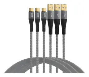 EFB czarno-szary / Zestaw kabli ładujących / USB-A - USB-C / 60 W / 3 x 2 m