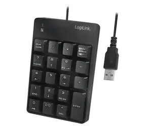 Klawiatura LogiLink czarna / Klawiatura numeryczna / USB-A / 19 klawiszy