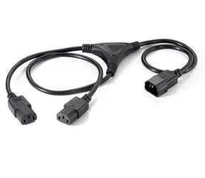Equip C14 - 2x C13 czarny / kabel zasilający Y / 1,6 m / 250 V / 10 A