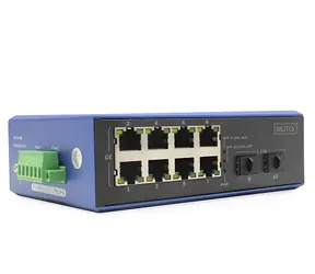 Digitus DN-651151 / Switch / 8x Gigabit PoE / 2x SFP / szyna DIN / IP40