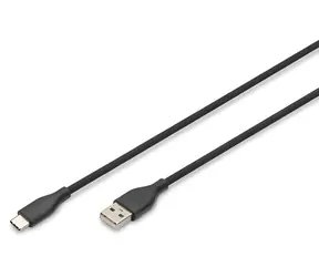 Digitus USB-C - USB-A czarny / Kabel USB / Silikonowy / 0,5 m / USB 2.0 / Zasilanie 60 W