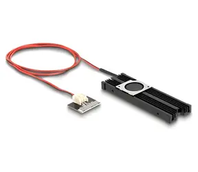DeLock czarny / Aktywny cooler do dysku SSD M.2 / 2280 / wentylator / aluminiowy