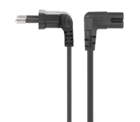 Manhattan 356879 czarny / Kabel zasilający / Wtyczka EU 90° - C7 90° / 3 m