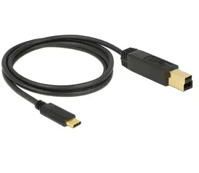 DeLock USB-C - USB-B czarny / Kabel / USB 3.2 Gen 2 (10 Gbit/s) / 1 m