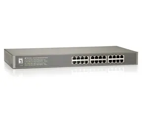 Przełącznik LevelOne 24x Fast Ethernet 19" metalowy / Przełącznik / Niezarządzany / 10/100 Mb/s / QoS / 4,8 Gb/s