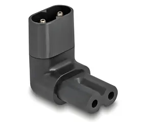 DeLock / Zasilacz / IEC 60320 C8 - C7 / kątowy / 250 V / 2,5 A / czarny
