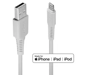Lindy USB-A - Lightning biały 0,5 m / Kabel do ładowania i transmisji danych / USB 2.0 / Certyfikat MFi