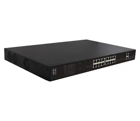 LevelOne FGP-2031 / przełącznik PoE+ / 16x FE PoE+ / 2x GE / 2x SFP / 270 W / niezarządzany / 19"