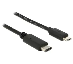 DeLock USB-C - Micro-USB B czarny / Kabel / USB 2.0 / 1 m / 480 Mbit/s