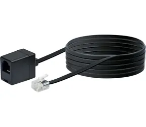 Schwaiger czarny / Przewód przedłużający telefoniczny / RJ-11 - RJ-11 / 10 m