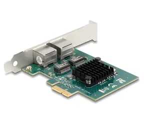 DeLock PCI Express x1 / Karta sieciowa / 2x Gigabit LAN RJ-45 / szara
