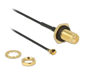 Kabel antenowy DeLock RP-SMA - MHF I-PEX / Redukcja / 10 cm / 50 Ohm / Wodoodporny