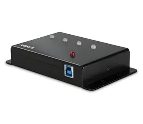 Hub Lindy USB 3.0 4 porty metalowy czarny / hub USB / wskaźnik LED / obudowa metalowa / kabel 0,8 m